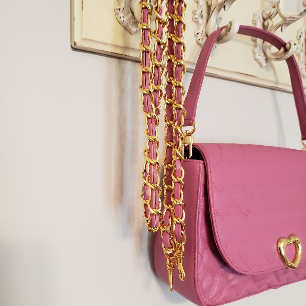 Heart quilted pink bag - Picture 2 of 7